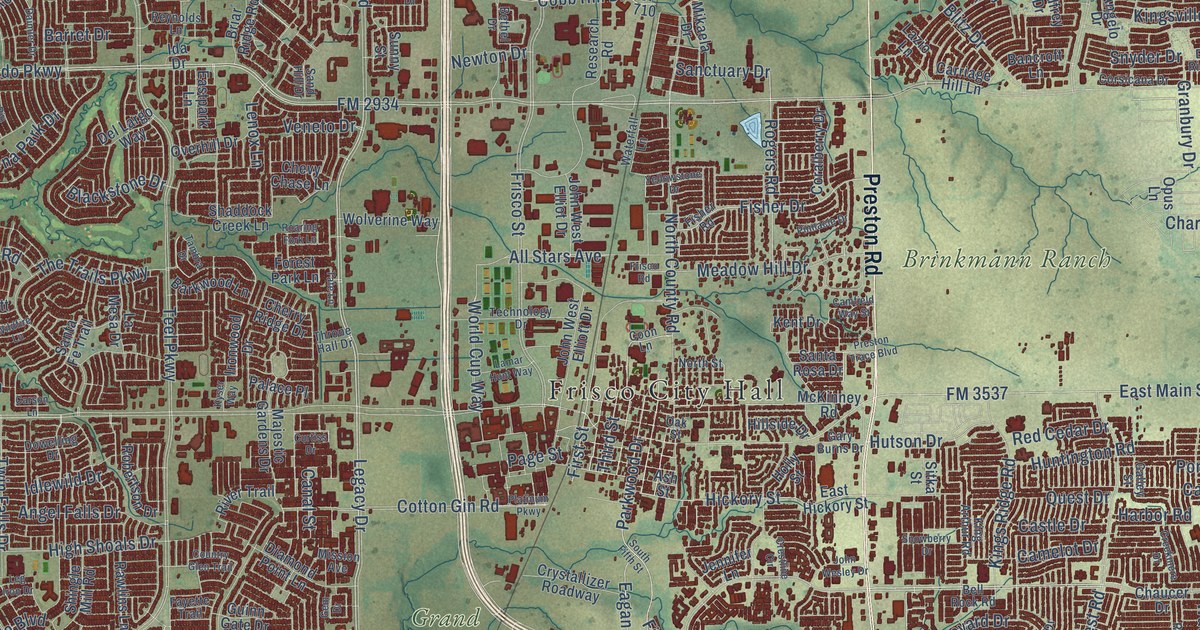 Map of Frisco, Texas in 2026