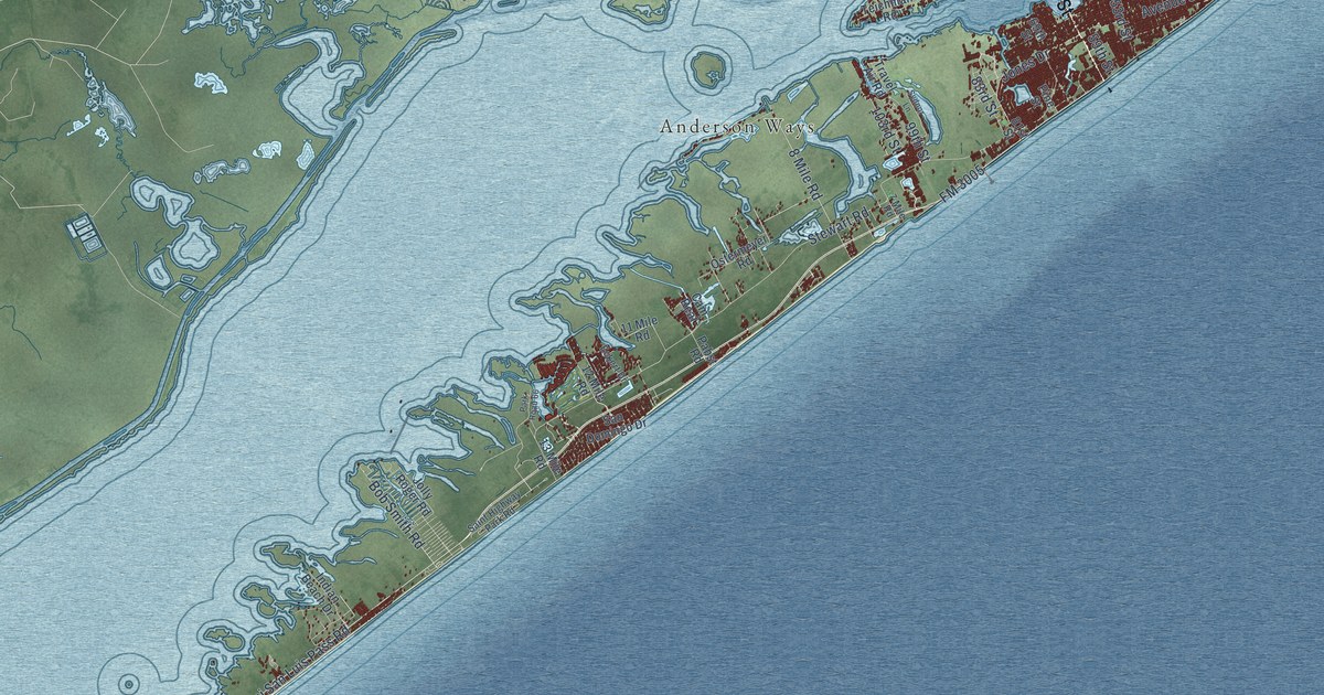 Map of Galveston, Texas in 2026