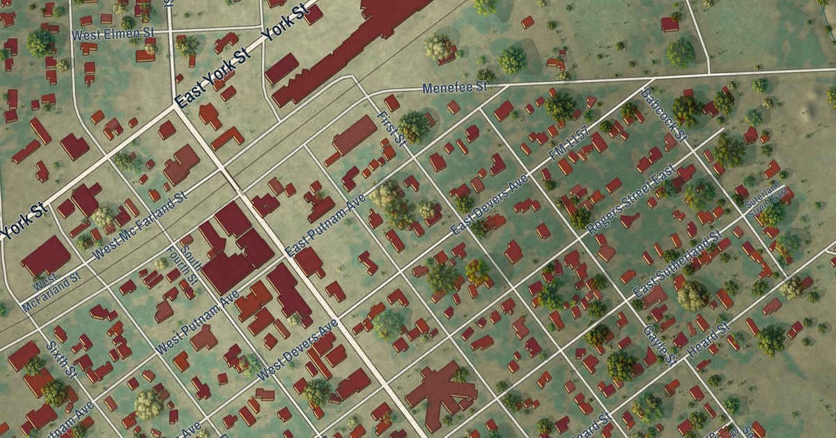 Map of Ganado, Texas in 2026