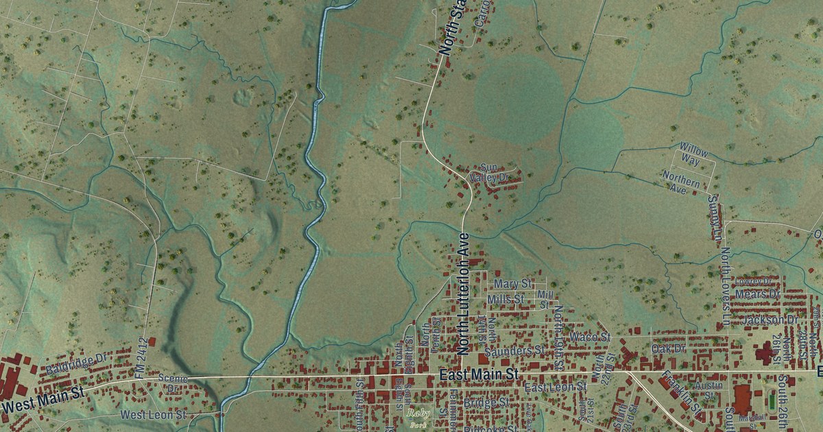 Map of Gatesville, Texas in 2026