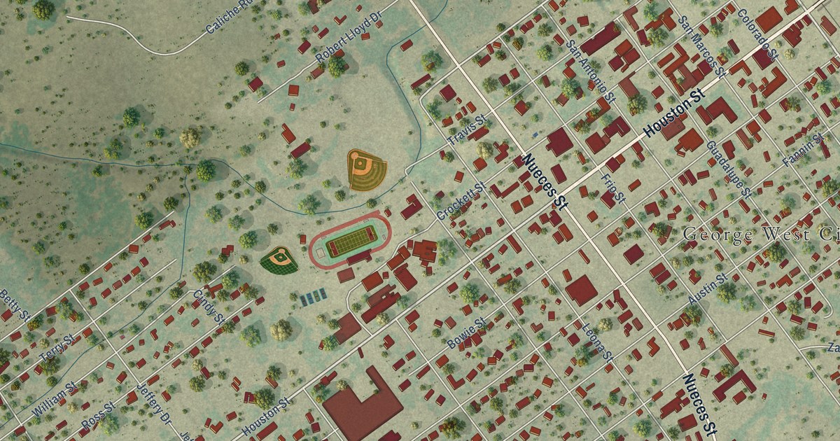 Map of George West, Texas in 2026
