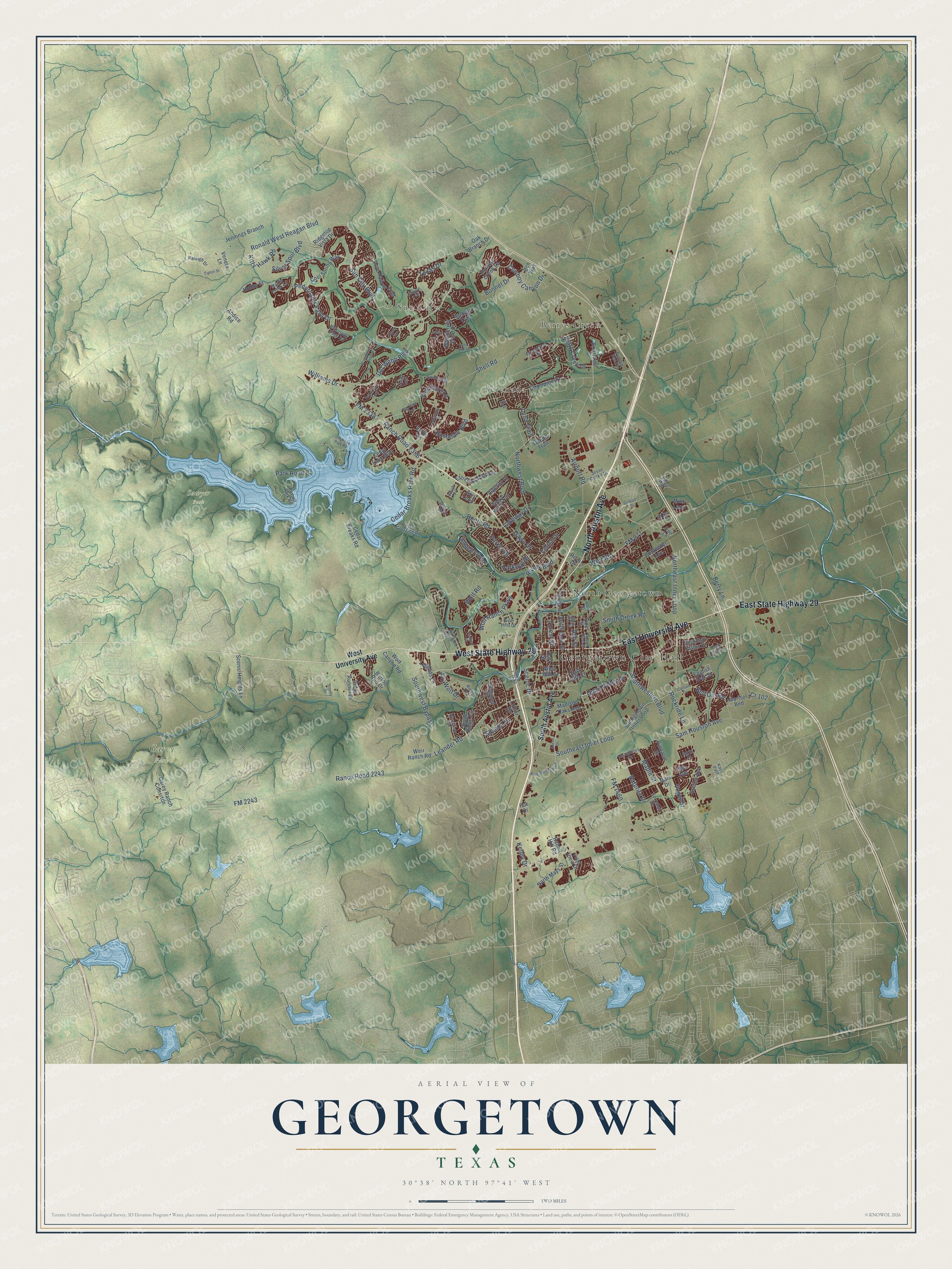 Watermarked full-map preview of Georgetown, Texas