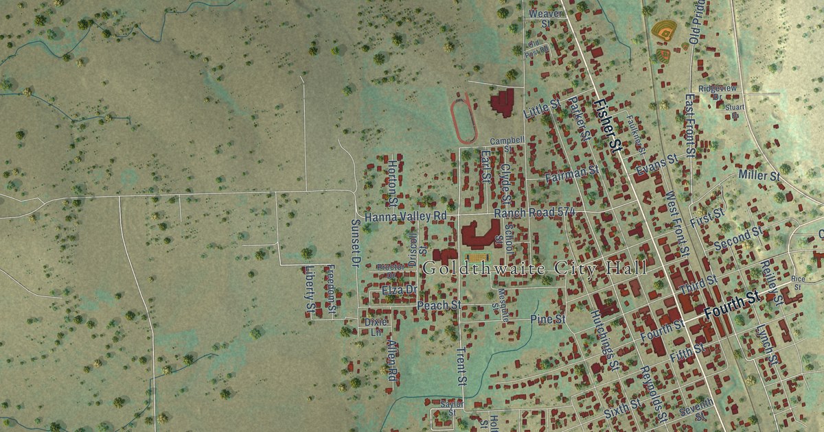Map of Goldthwaite, Texas in 2026