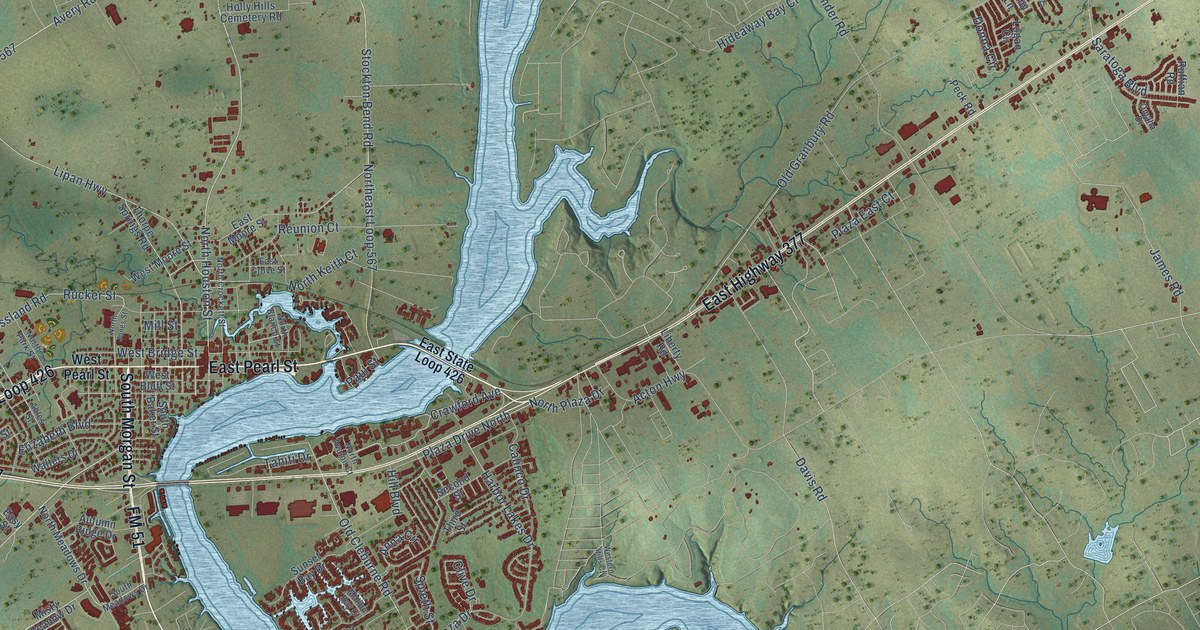 Map of Granbury, Texas in 2026