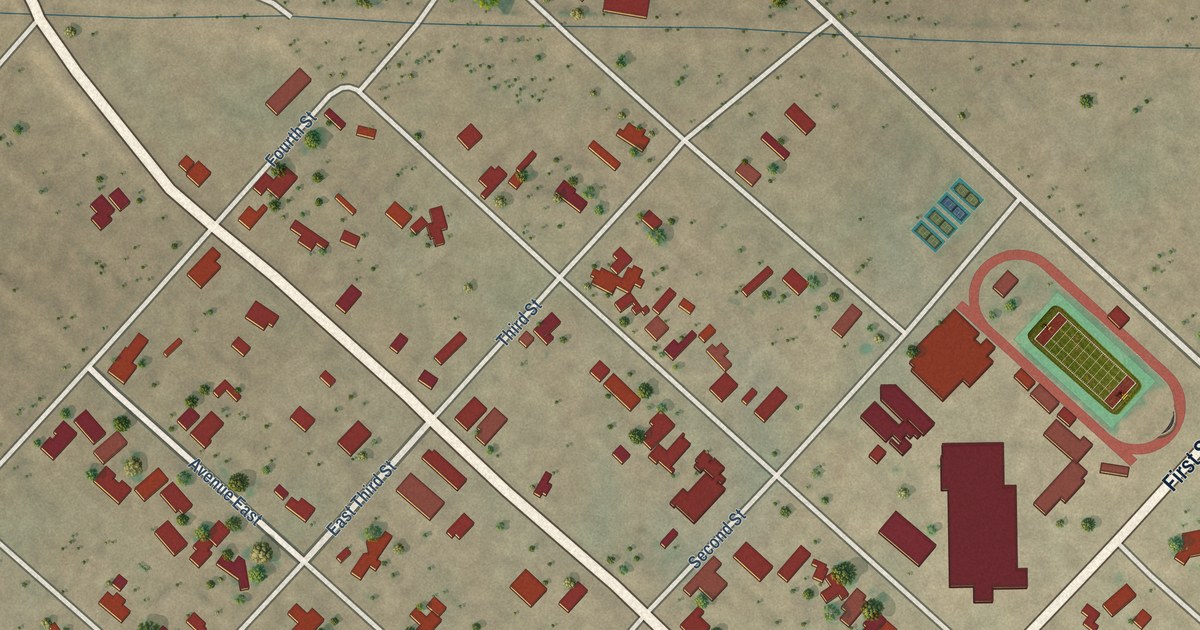 Map of Grandfalls, Texas in 2026
