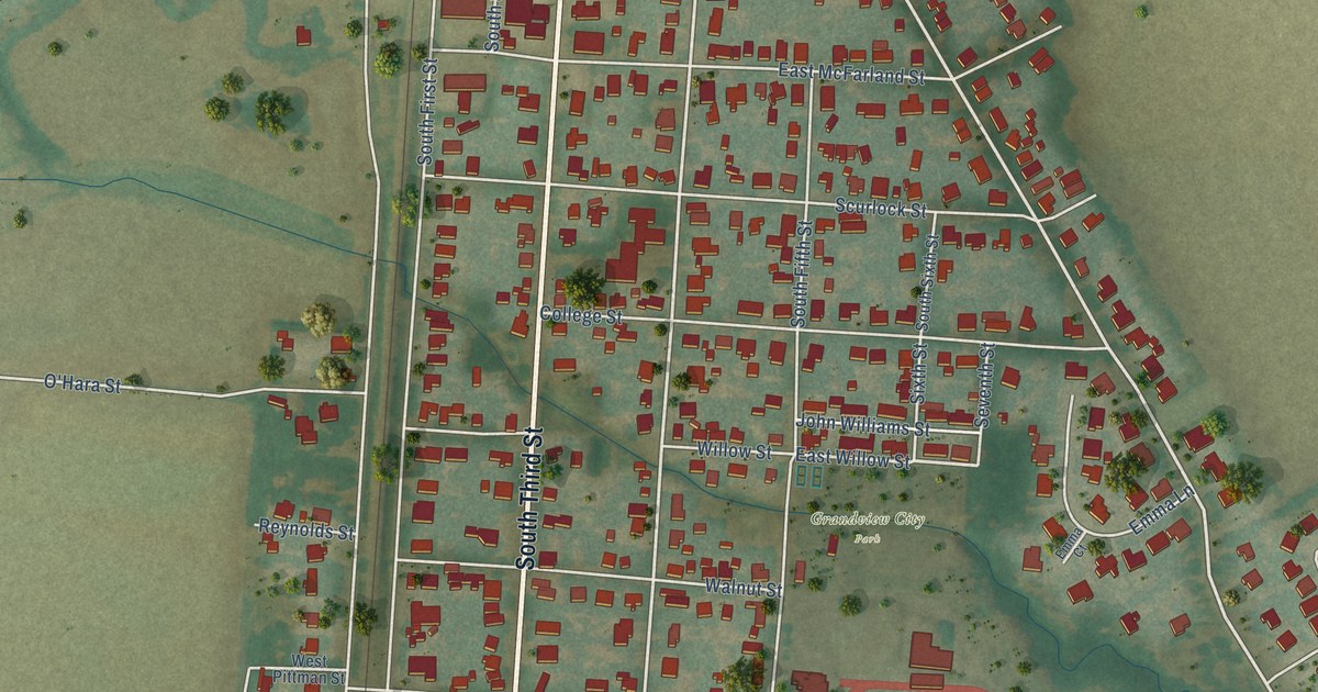 Map of Grandview, Texas in 2026