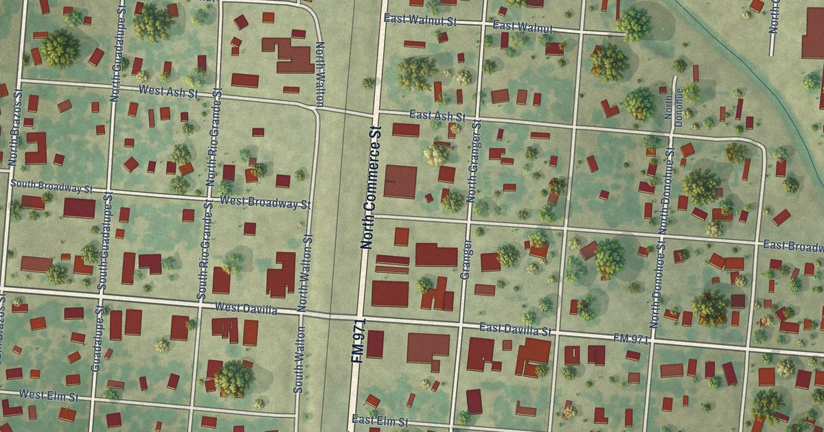 Map of Granger, Texas in 2026