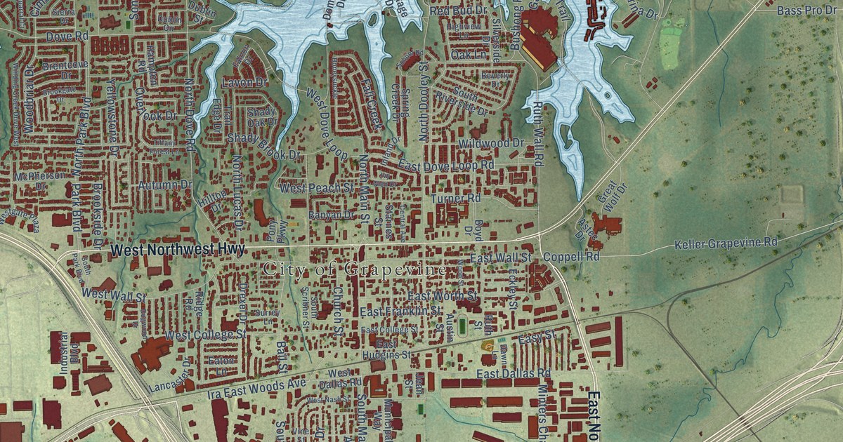 Map of Grapevine, Texas in 2026