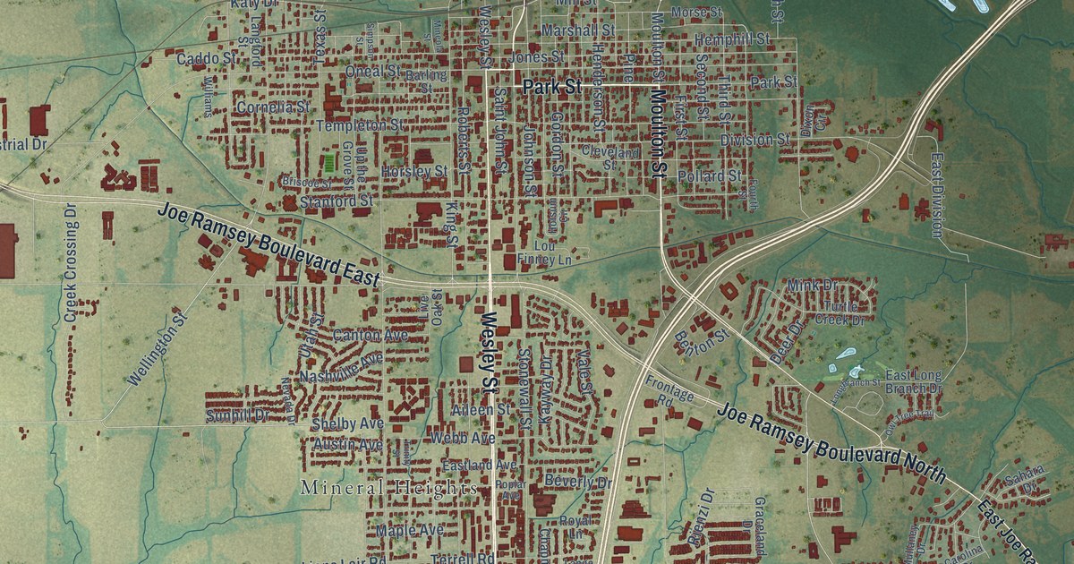 Map of Greenville, Texas in 2026