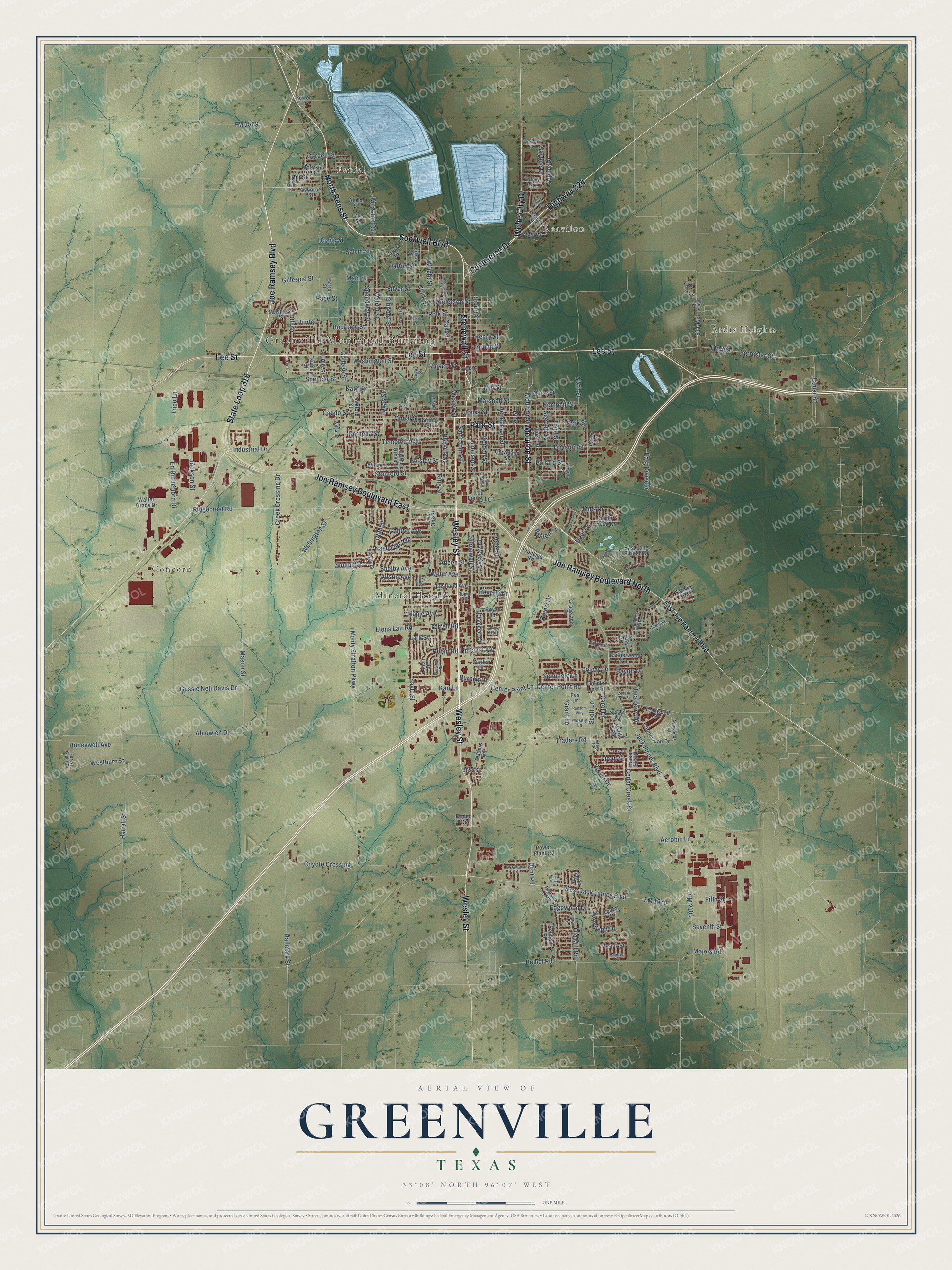 Watermarked full-map preview of Greenville, Texas