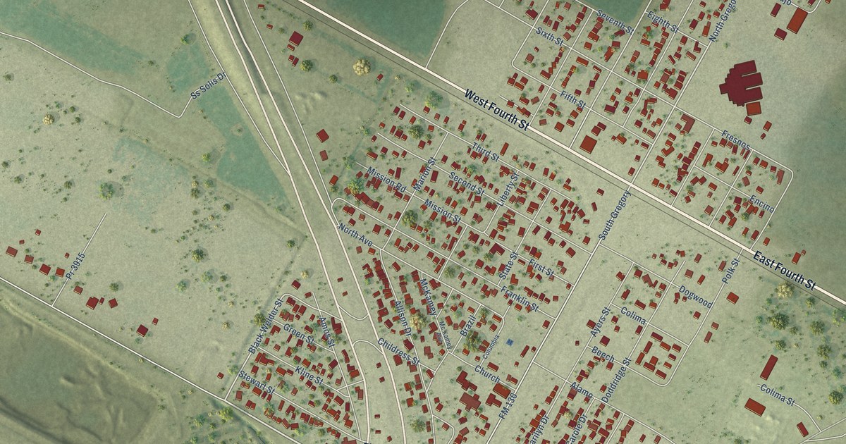 Map of Gregory, Texas in 2026