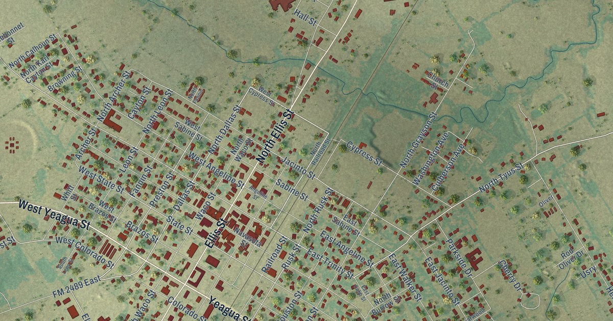 Map of Groesbeck, Texas in 2026