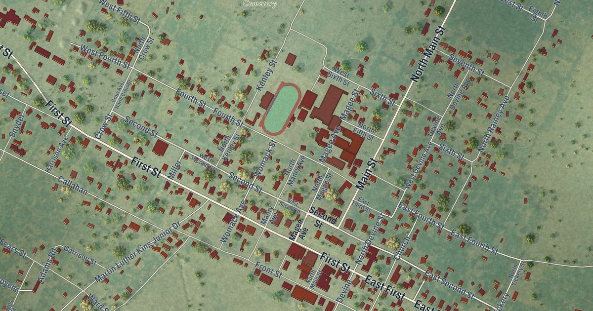 Map of Groveton, Texas in 2026