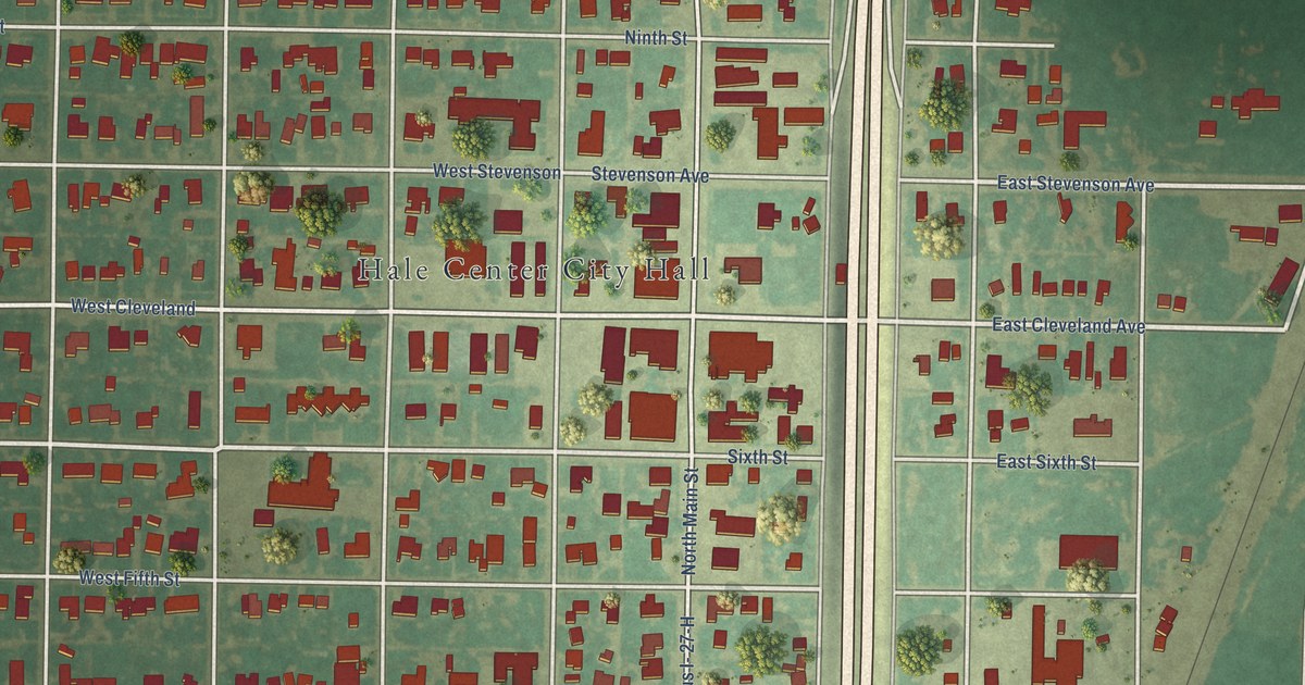 Map of Hale Center, Texas in 2026