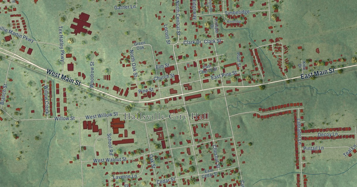 Map of Hallsville, Texas in 2026