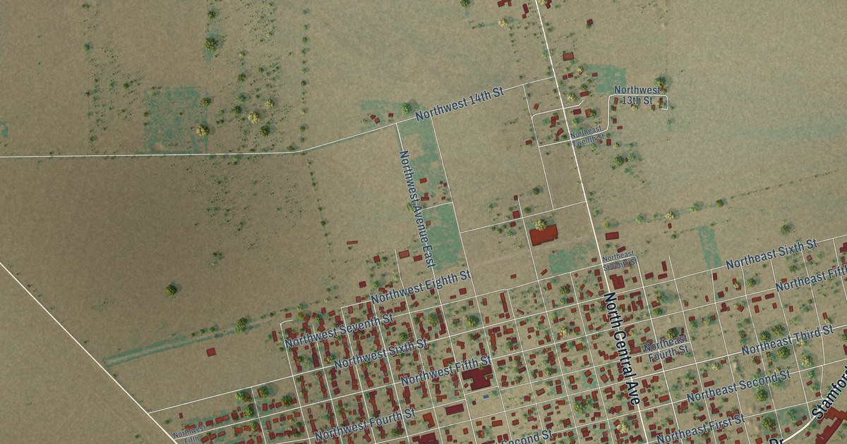 Map of Hamlin, Texas in 2026