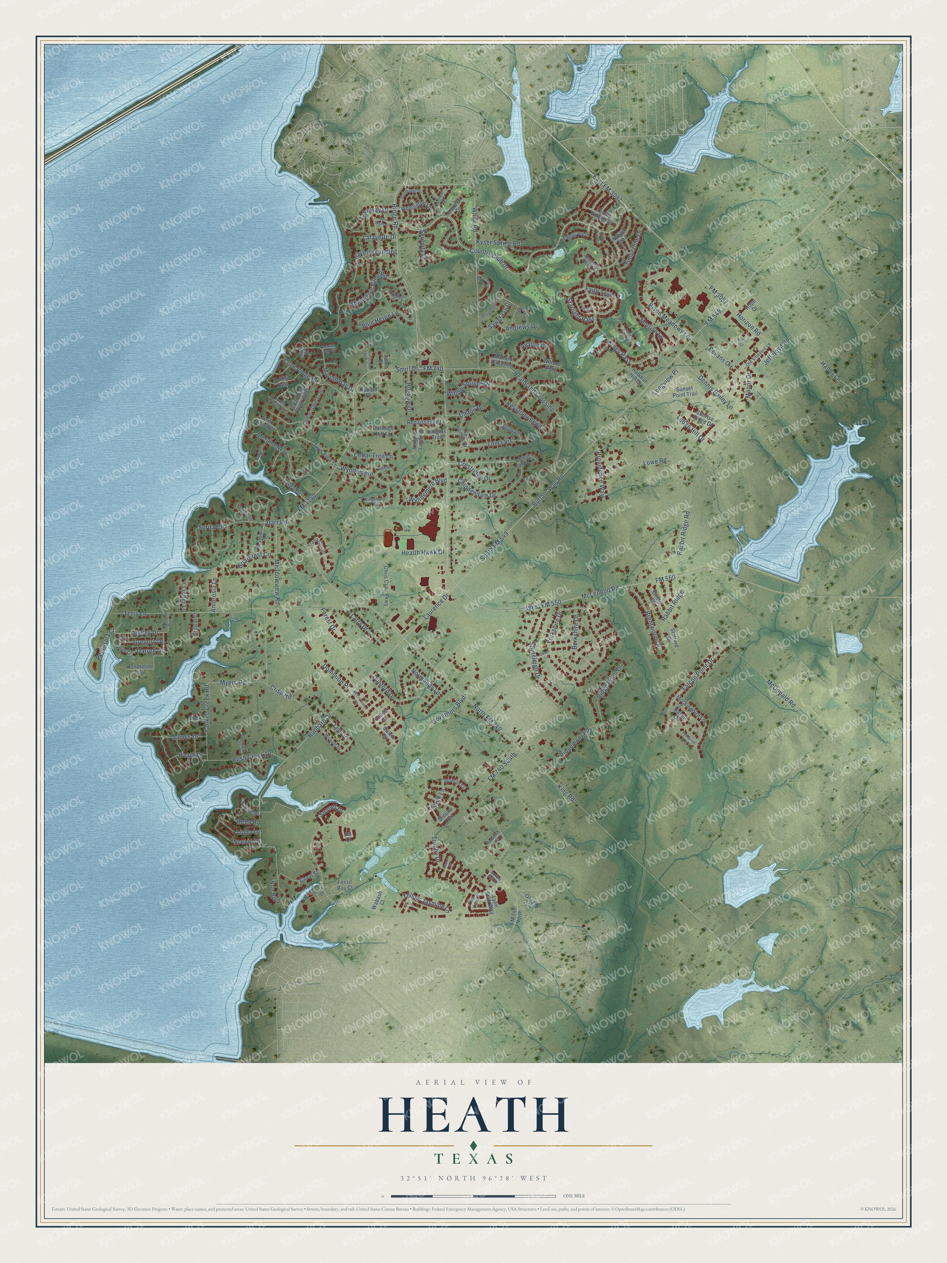 Watermarked full-map preview of Heath, Texas