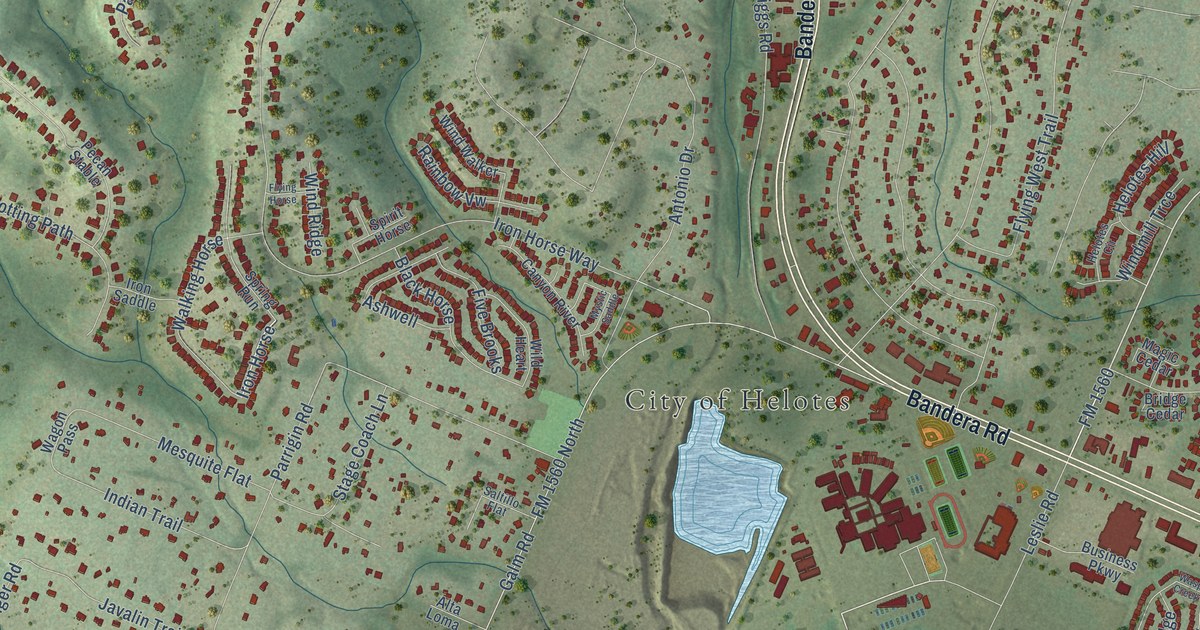 Map of Helotes, Texas in 2026