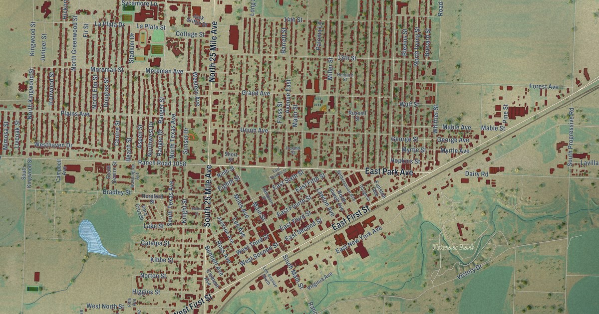 Map of Hereford, Texas in 2026