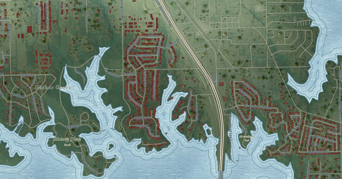 Map of Hickory Creek, Texas in 2026