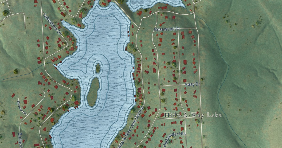 Map of Hideaway, Texas in 2026