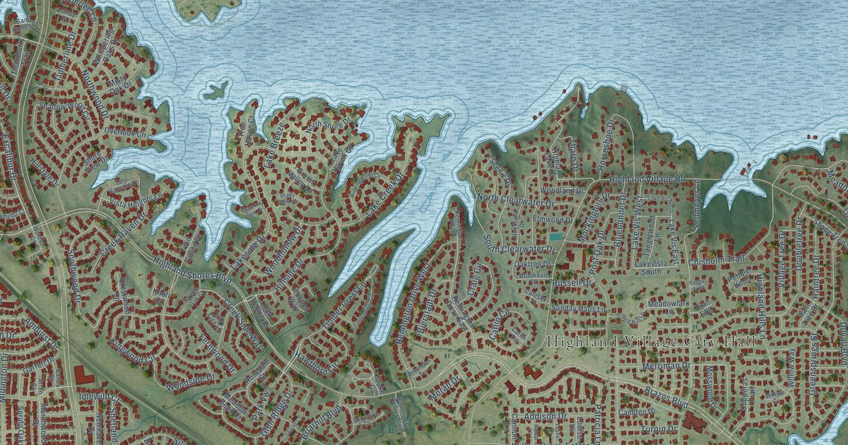 Map of Highland Village, Texas in 2026