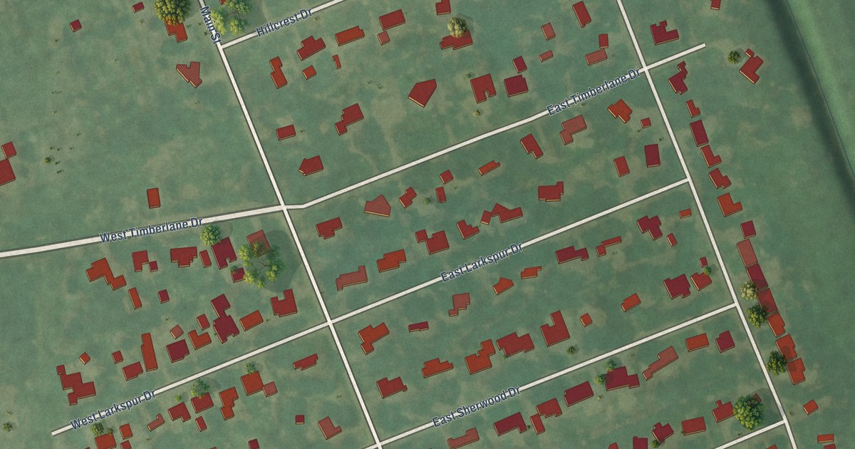 Map of Hillcrest Village, Texas in 2026