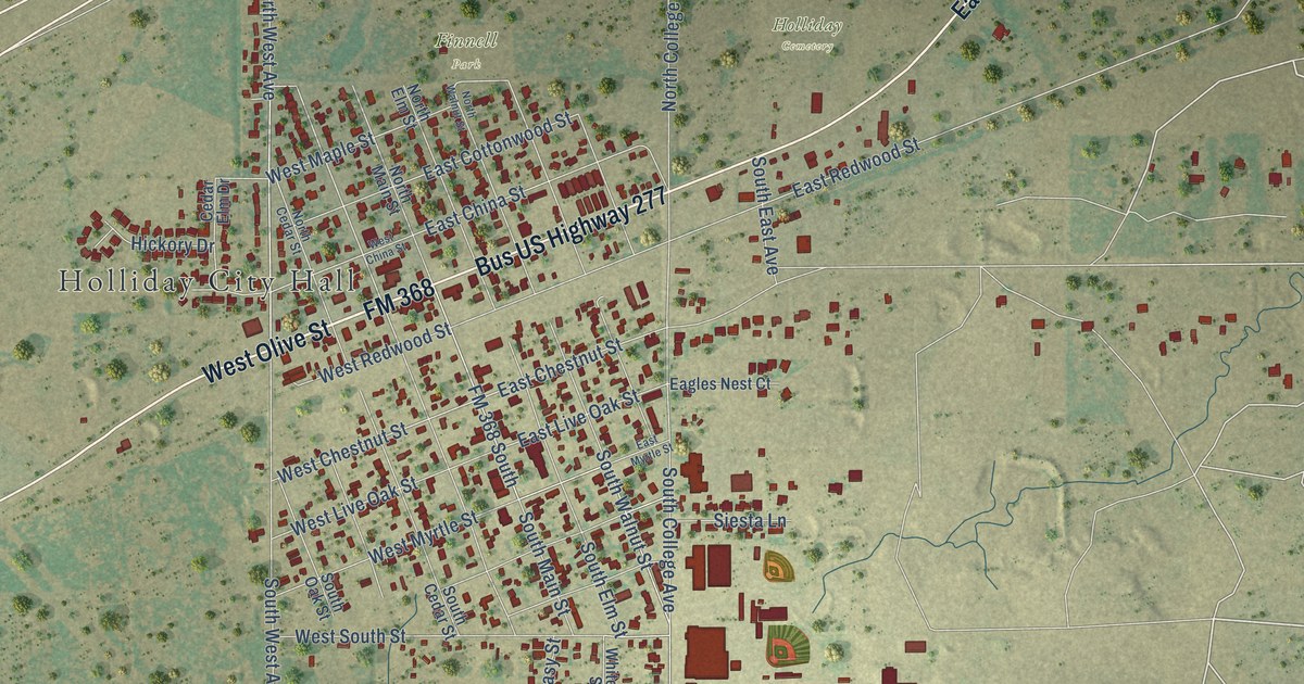 Map of Holliday, Texas in 2026