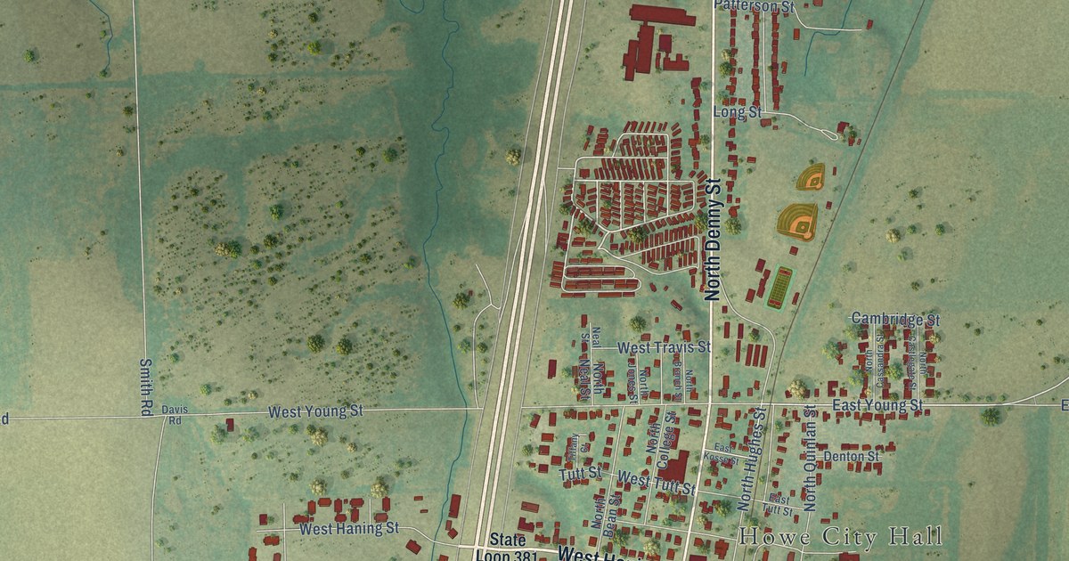 Map of Howe, Texas in 2026