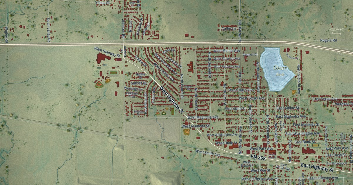 Map of Iowa Park, Texas in 2026