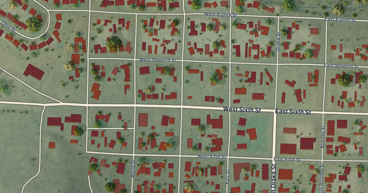 Map of Iraan, Texas in 2026