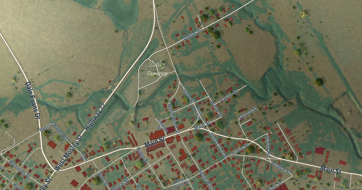Map of Italy, Texas in 2026