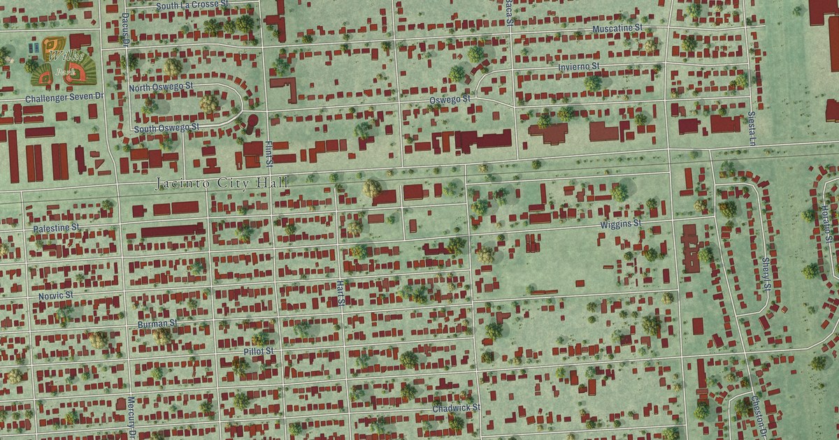 Map of Jacinto City, Texas in 2026