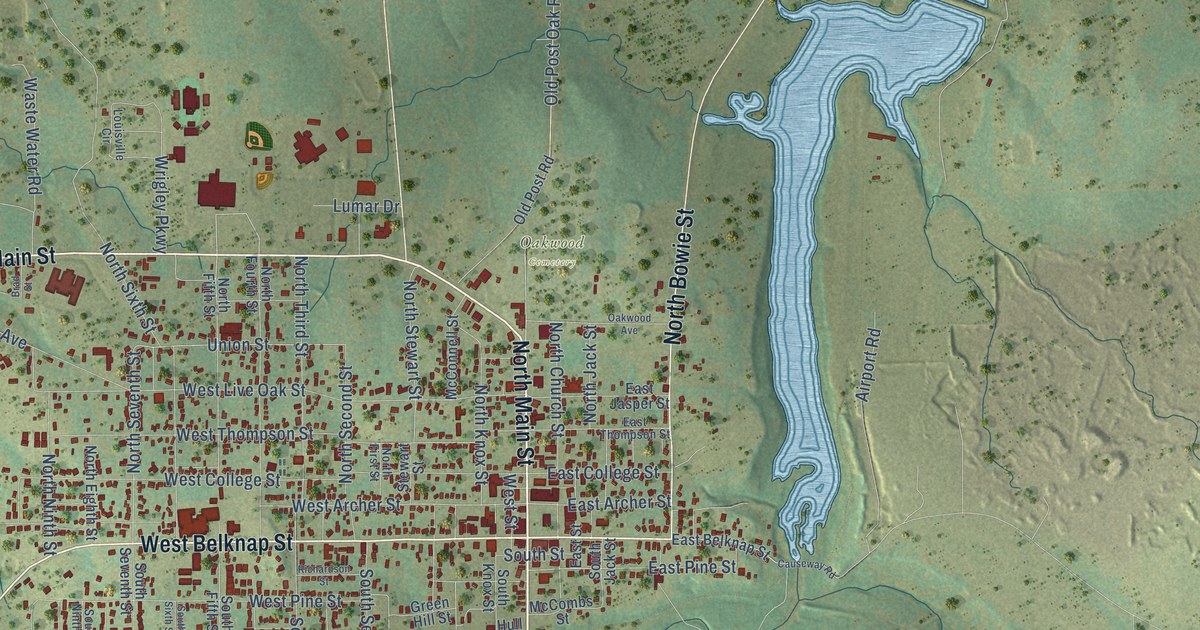 Map of Jacksboro, Texas in 2026