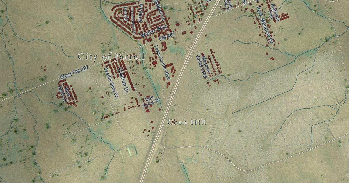 Map of Jarrell, Texas in 2026