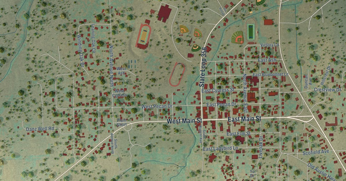 Map of Johnson City, Texas in 2026