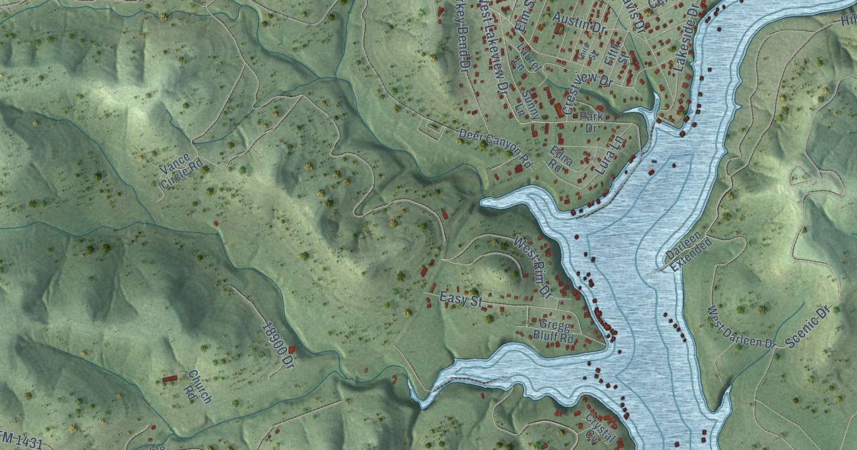 Map of Jonestown, Texas in 2026