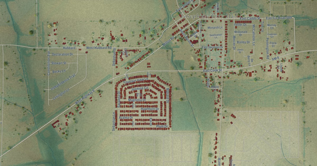 Map of Josephine, Texas in 2026