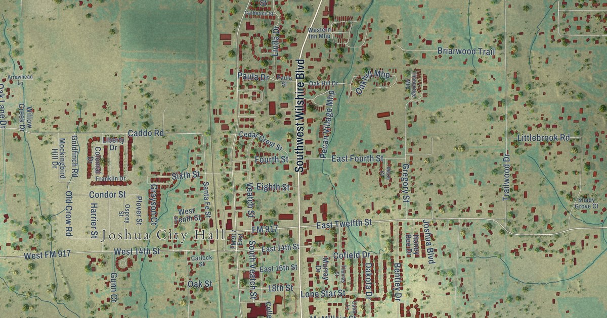 Map of Joshua, Texas in 2026