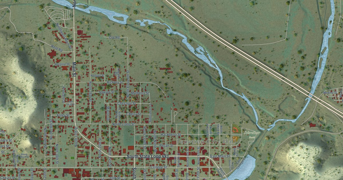 Map of Junction, Texas in 2026