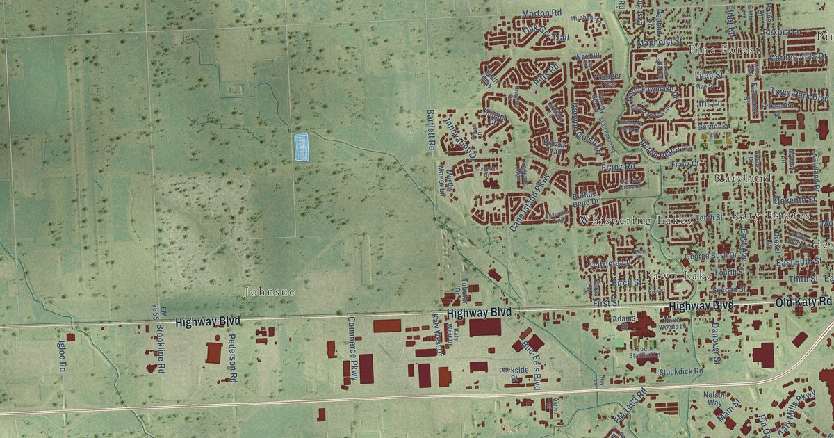 Map of Katy, Texas in 2026