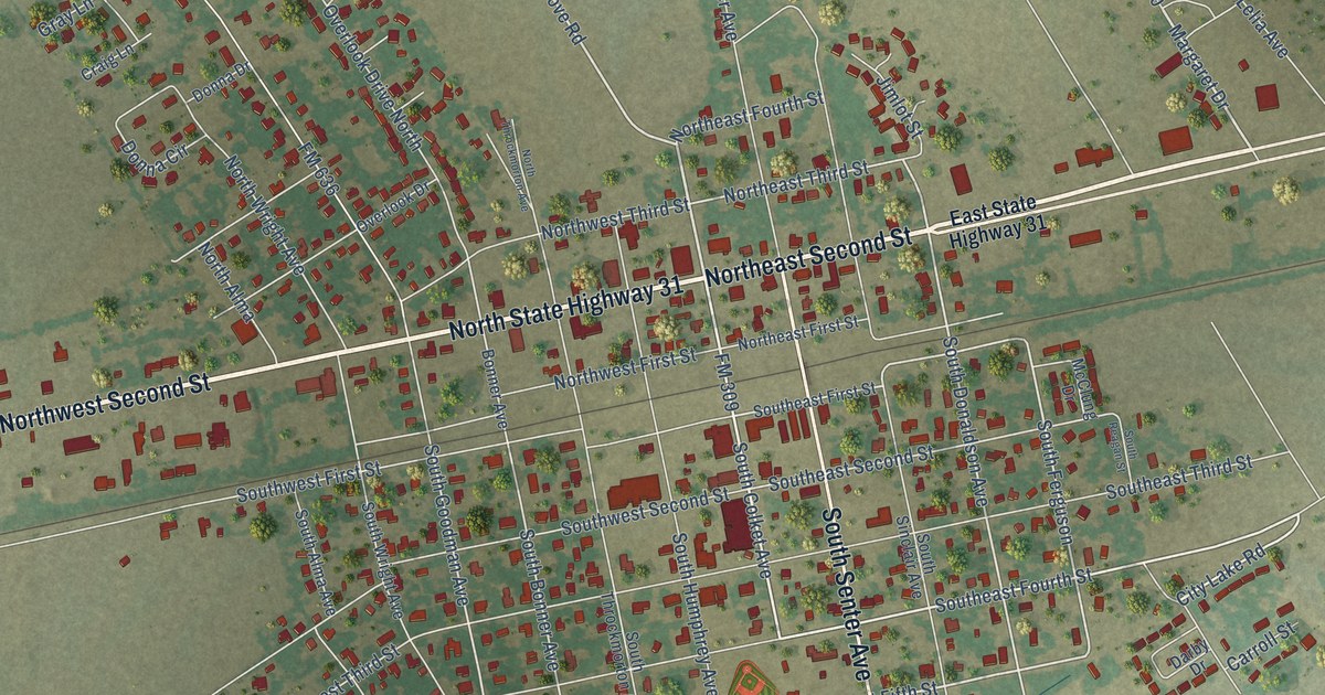 Map of Kerens, Texas in 2026