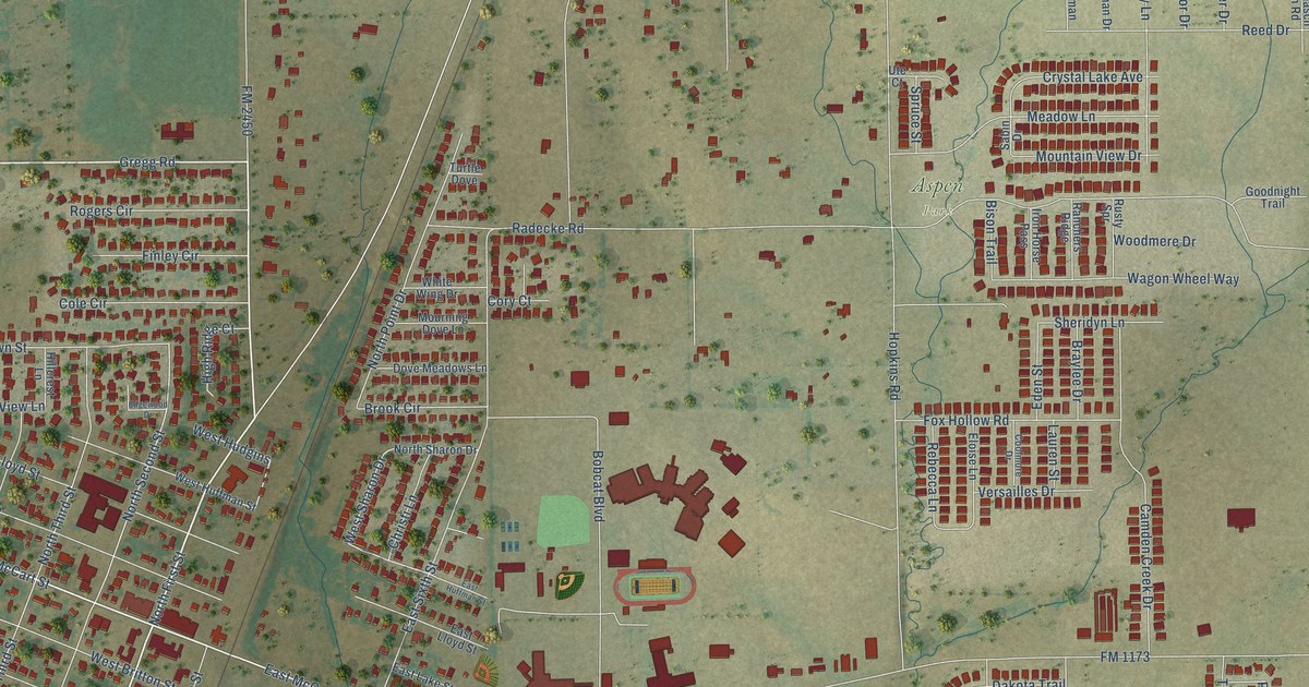 Map of Krum, Texas in 2026
