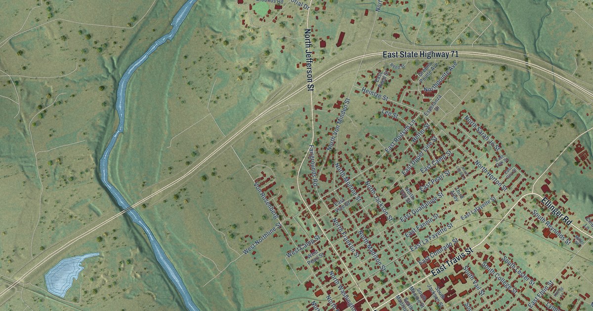 Map of La Grange, Texas in 2026