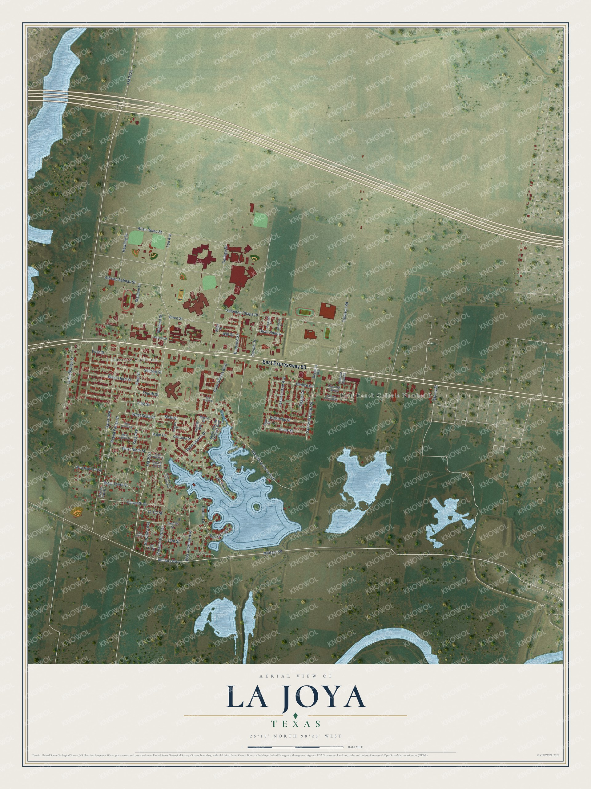 Watermarked full-map preview of La Joya, Texas