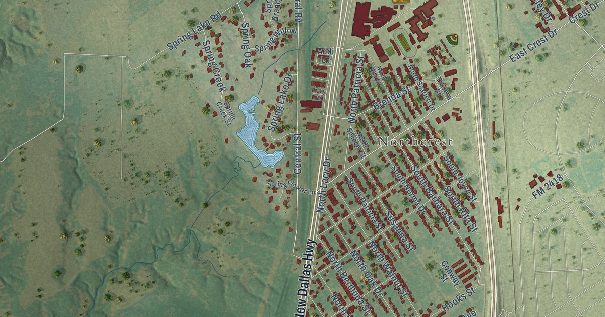 Map of Lacy-Lakeview, Texas in 2026