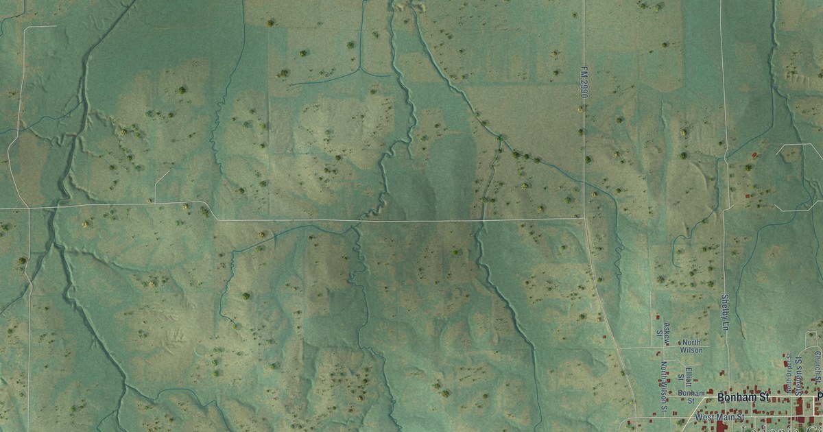 Map of Ladonia, Texas in 2026