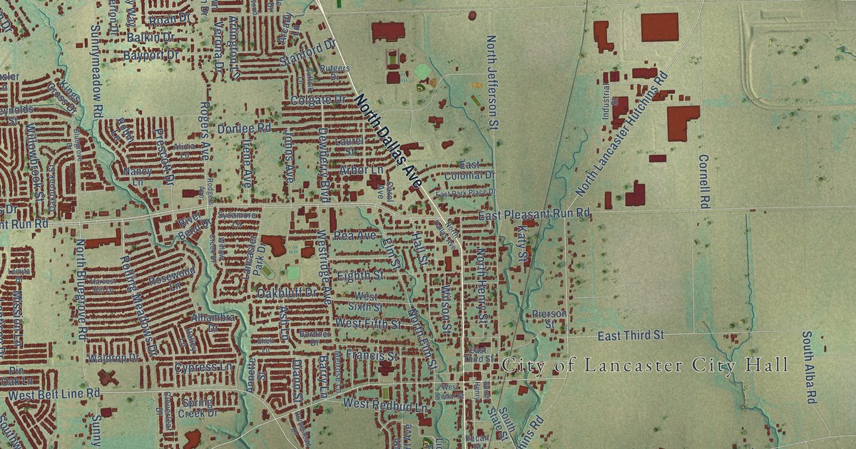 Map of Lancaster, Texas in 2026
