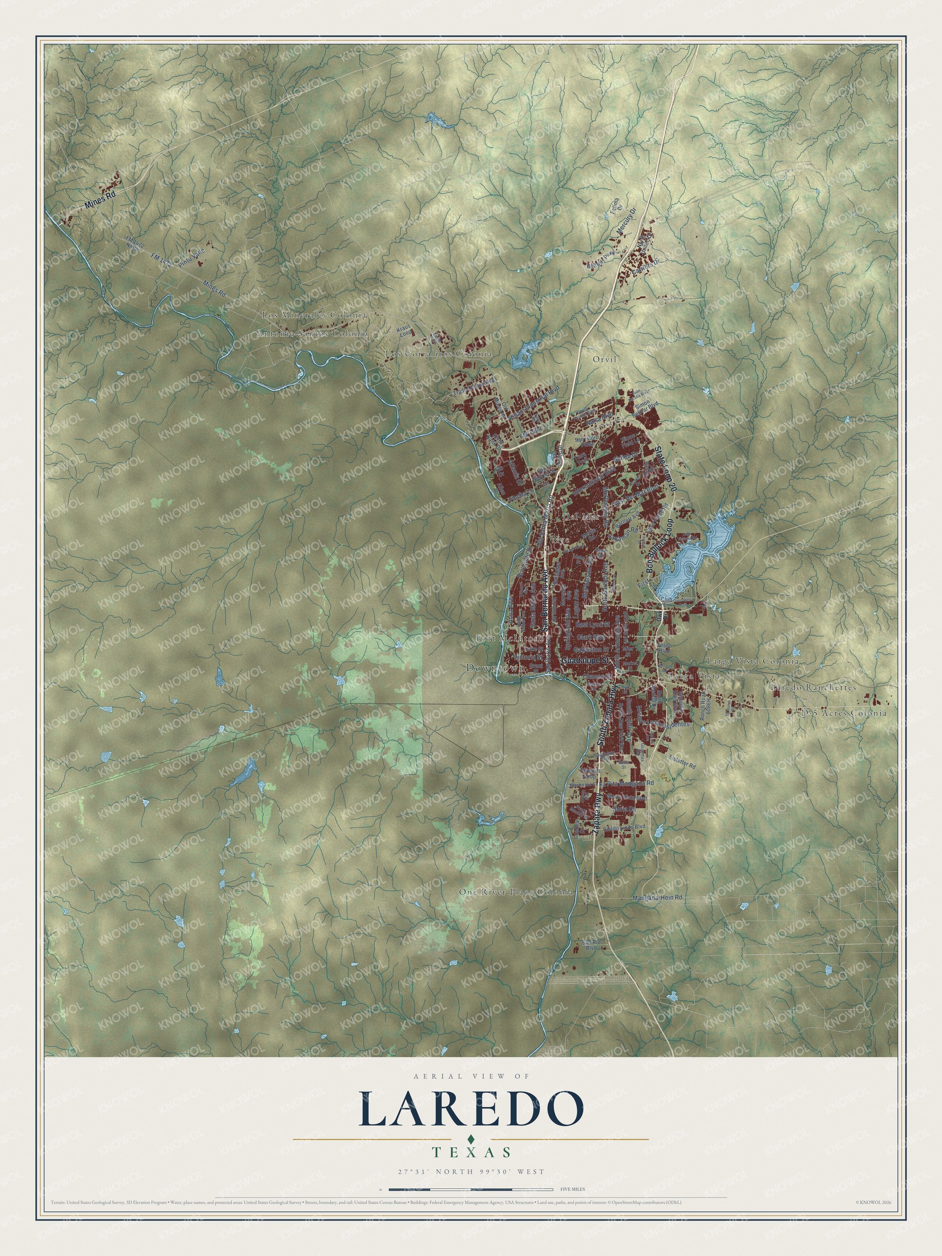 Watermarked full-map preview of Laredo, Texas