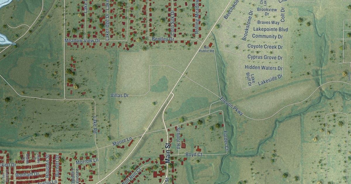 Map of Lavon, Texas in 2026